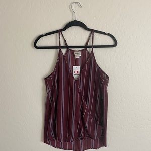 NEW burgundy v-neck surplus top